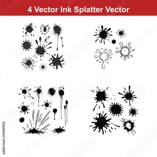 Set of spray paint design elements. Black and white isolated vector image of grunge.