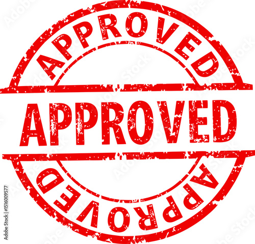 Red Grunge Approved Stamp - Official Document Seal