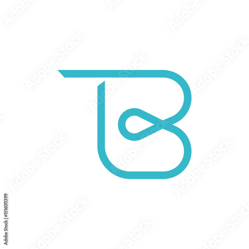 A minimalist and modern logo featuring a continuous light blue line forming a stylized lowercase letter 