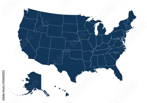 Wallpaper Mural United states map illustration geography america travel usa Torontodigital.ca