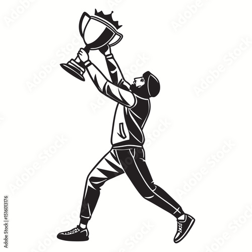 Set of winning award and prize icons, trophy reward, victory trophy signs depicting an award, victory cup achievement, winner medal - stock vector