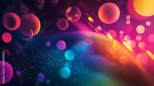  Abstract rainbow-colored circular patterns creating a dynamic flow