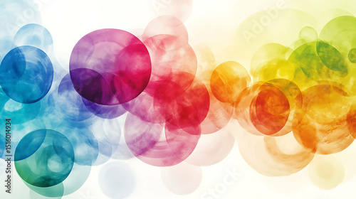  Abstract rainbow-colored circular patterns creating a dynamic flow