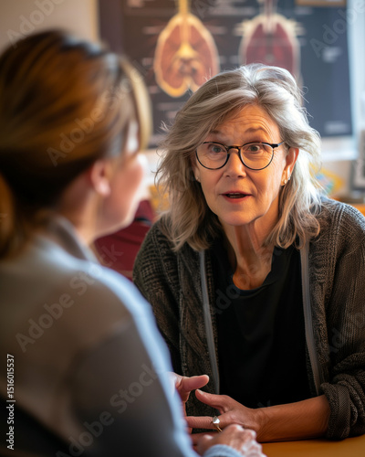 Female doctor discussing cancer prevention with concerned patient