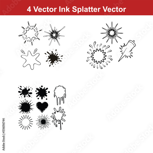 Set of spray paint design elements. Black and white isolated vector image of grunge.