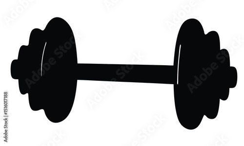 barbell icon silhouette vector illustration, barbell black symbol