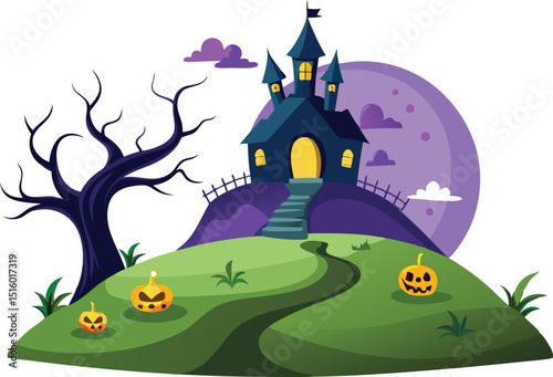 Halloween-themed spooky hill