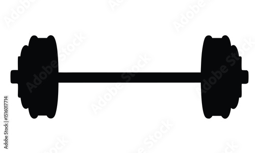 barbell icon silhouette vector illustration, barbell black symbol