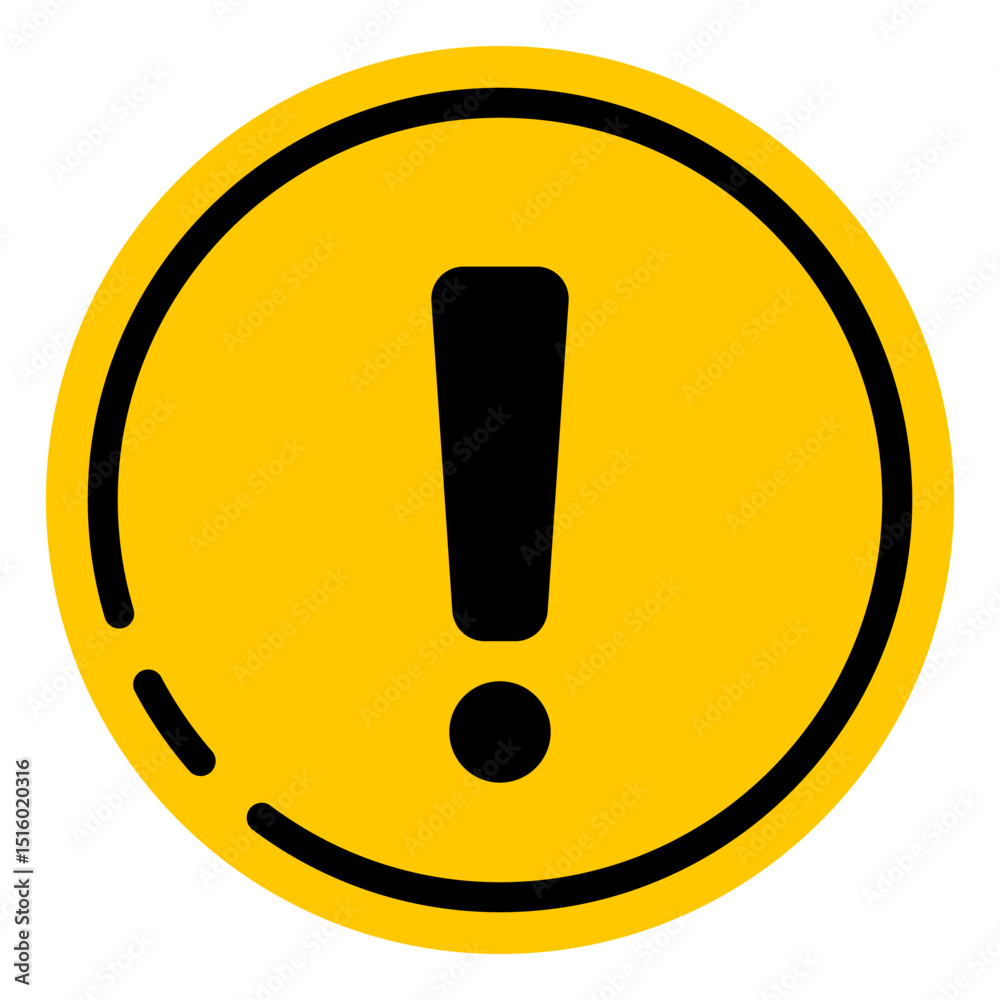 Bold Yellow Exclamation Mark Circle Icon Graphic Bold Yellow Exclamation Mark Circle Icon Graphic
