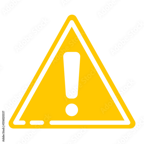 Bold Yellow Triangle Warning Exclamation Mark Icon