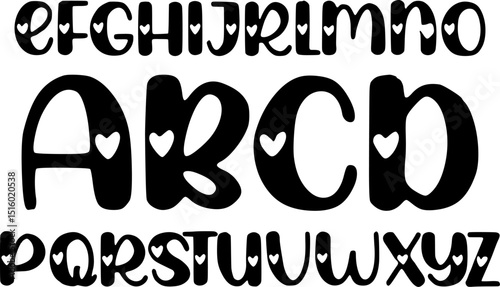 A complete set of uppercase letters A to Z, designed with a romantic heart silhouette style. Perfect for Valentine’s Day, wedding invitations, love-themed crafts, greeting cards, and decorative typogr