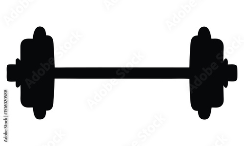 barbell icon silhouette vector illustration, barbell black symbol