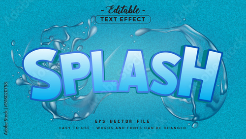 Splash editable text effect with water splash.