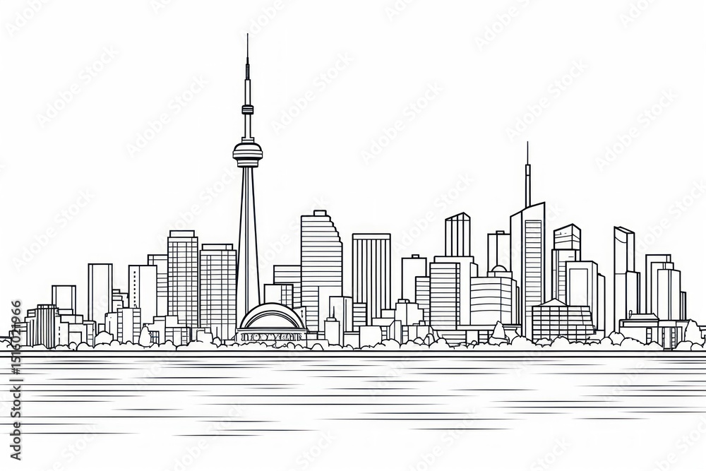 Fototapeta premium Cityscape sketch architecture building.