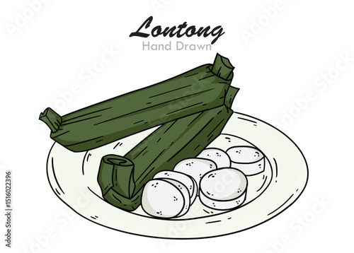 vector illustration of a RICE CAKE Indonesian Food