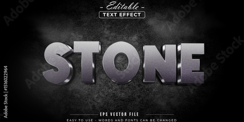 Embossed stone text, editable text effect.
