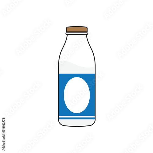 Milk bottle cartoon vector symbol logo design illustration