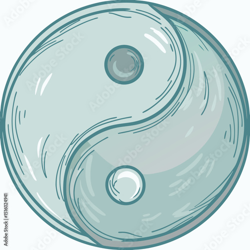 round icon with yin and yang