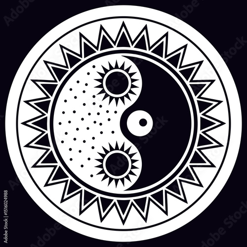 round icon with yin and yang