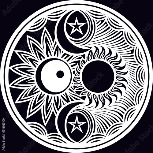 round icon with yin and yang