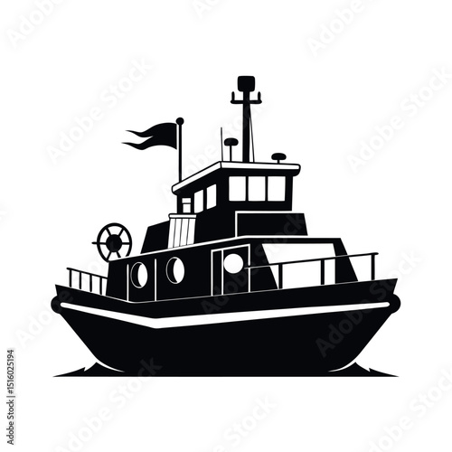Towboat Water Transport Vector