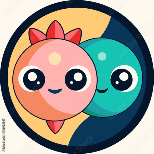 round icon with yin and yang
