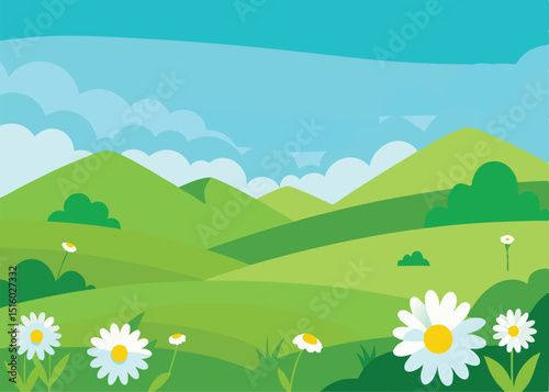 summer landscape with mountains