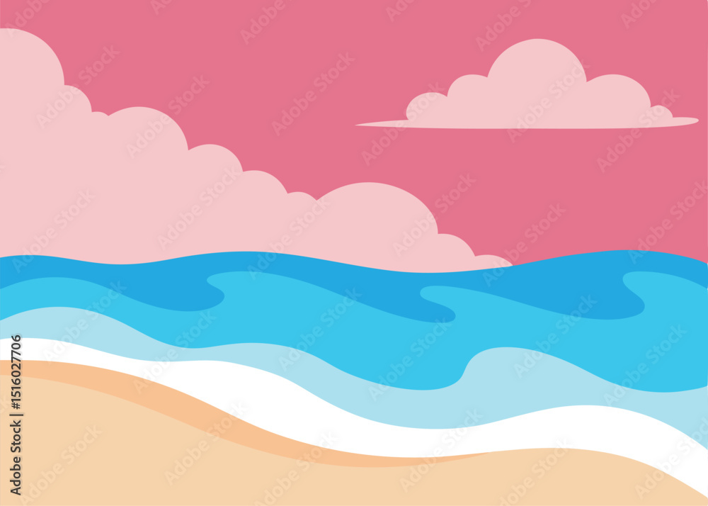vector illustration of a tropical beach vector illustration of a tropical beach