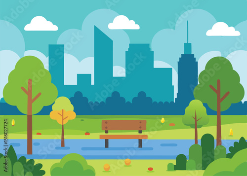 city landscape with trees