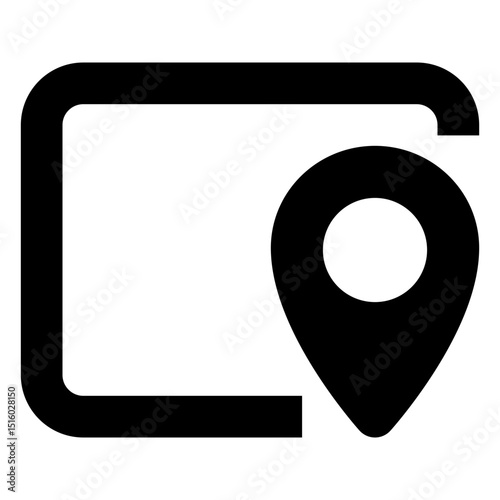 location and map solid icon set