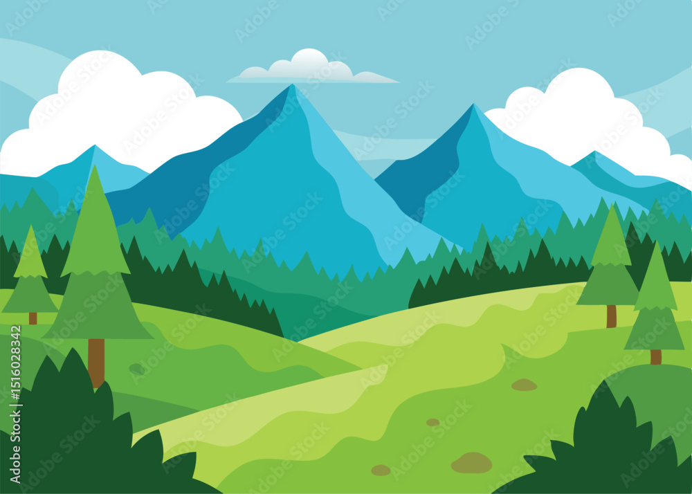 mountain landscape with trees mountain landscape with trees