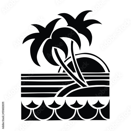 vector illustration of a tropical island