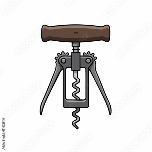 Simple wing corkscrew cartoon illustration
