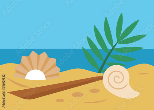 tropical beach with palm trees and sea