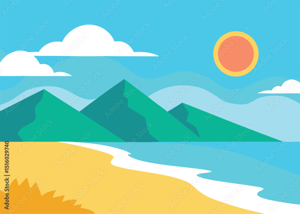 vector illustration of a tropical island vector illustration of a tropical island