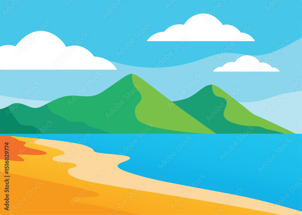 landscape with sea and mountains landscape with sea and mountains