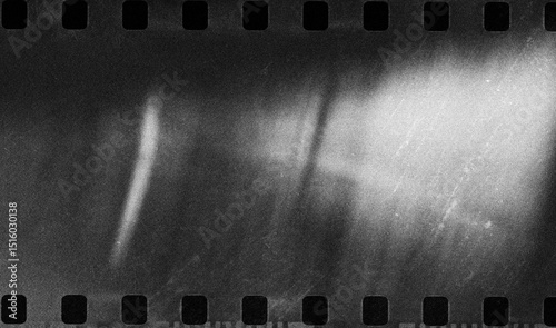 Tableau sur toile Blank grained film strip texture background with heavy grain, dust and light lea