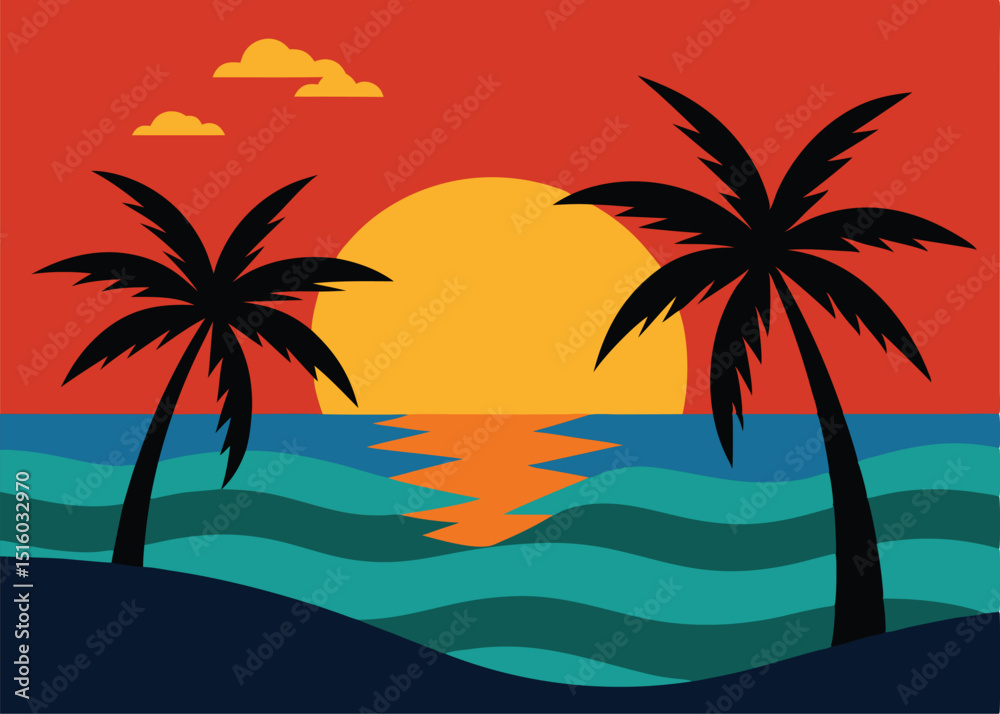 Obraz premium palm trees on a tropical beach