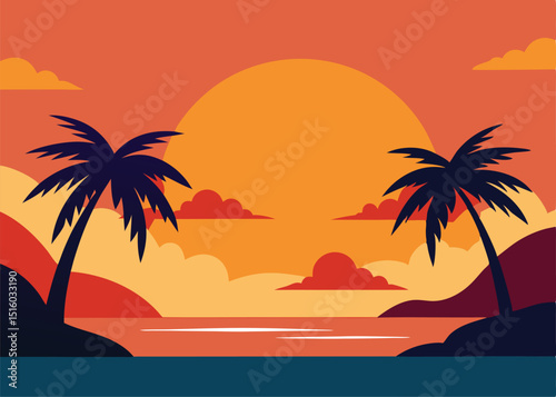 sunset on the beach