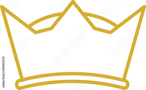 Royal Crown Icon – Golden Line Art Vector