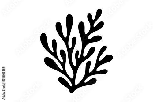 Seaweed silhouette vector illustration black algae