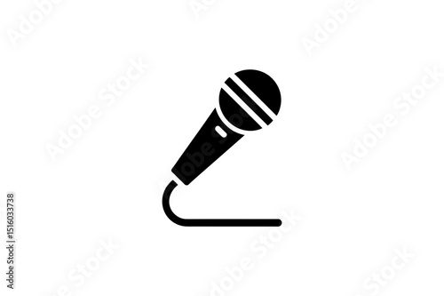 Microphone vector icon audio recording equipment