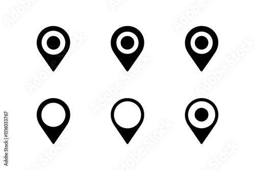 Location pin icons map pointer marker set graphic