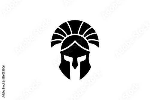 Spartan warrior helmet logo vector design concept
