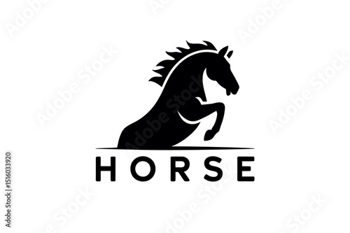 Black horse silhouette logo design vector graphic