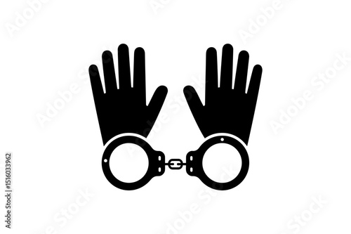 Hands in handcuffs crime arrest legal justice icon