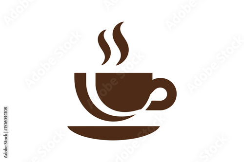 Coffee cup with steam vector graphic illustration