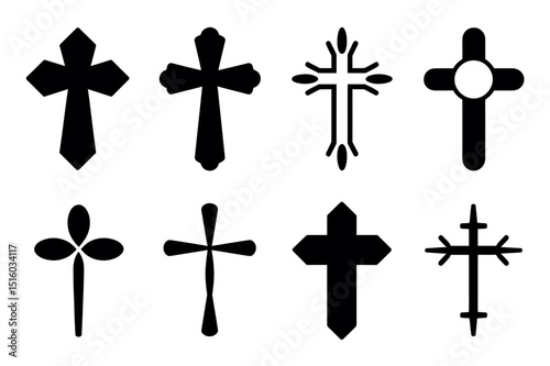 Christian cross vector religious symbol collection