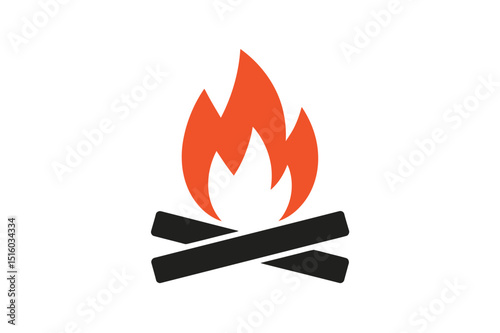 fire sign on a white