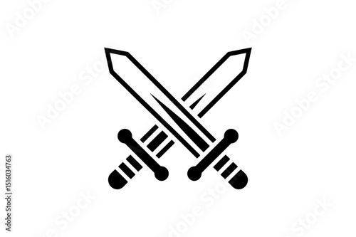 Crossed swords vector illustration for design use
